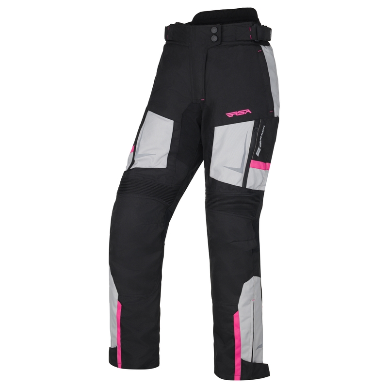 Pantaloni da moto cropped da donna RSA EXO 2 nero-grigio-rosa