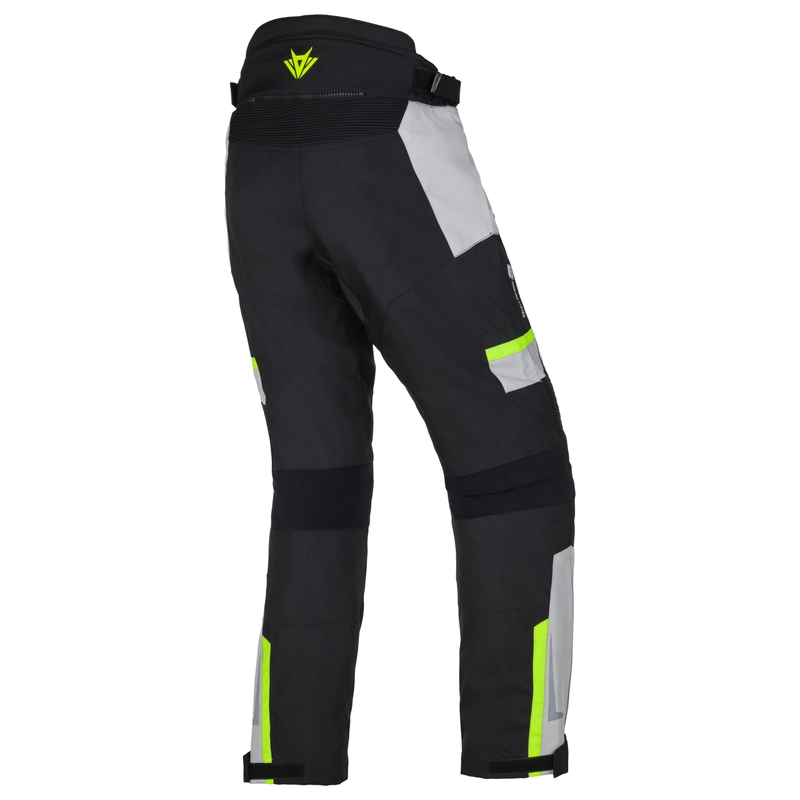 Pantaloncini da moto RSA EXO 2 neri-grigi-giallo fluo