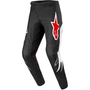 Pantaloni da motocross Alpinestars Fluid Lucent neri-bianchi-rossi