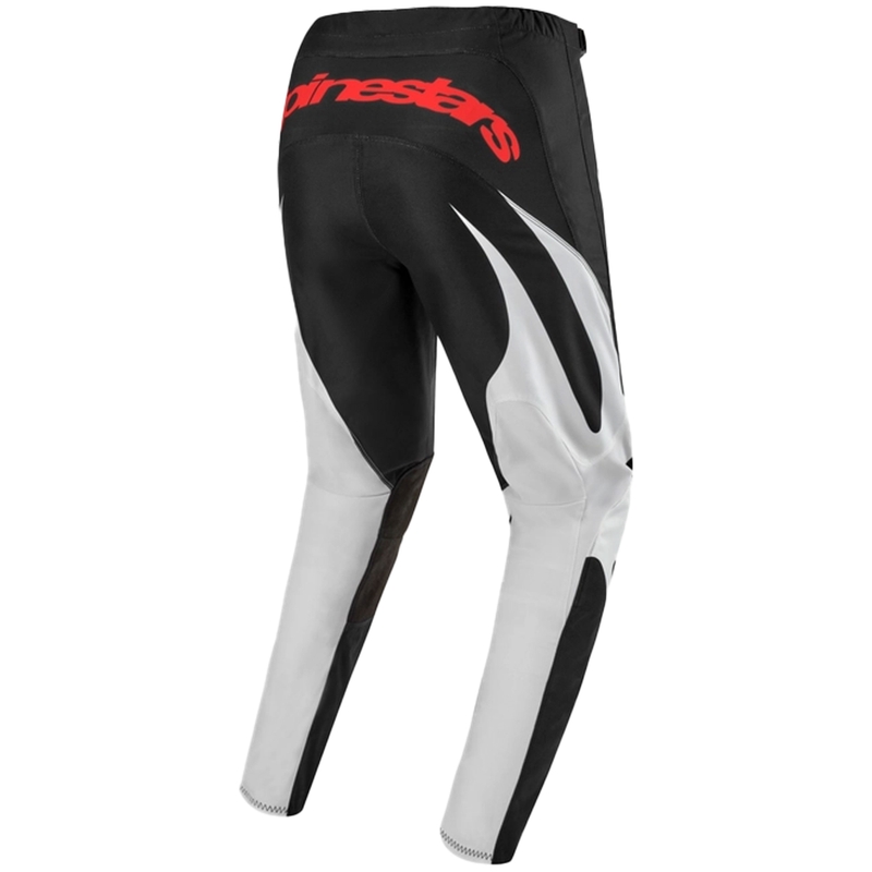 Pantaloni da motocross Alpinestars Fluid Lucent neri-bianchi-rossi