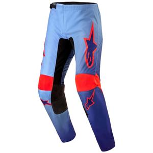 Pantaloni da motocross Alpinestars Fluid Lucent blu-azzurro-arancione