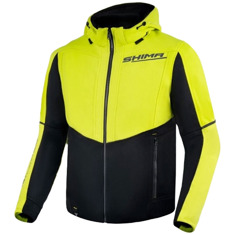 Felpa da moto Shima Daybreaker nera-giallo fluo