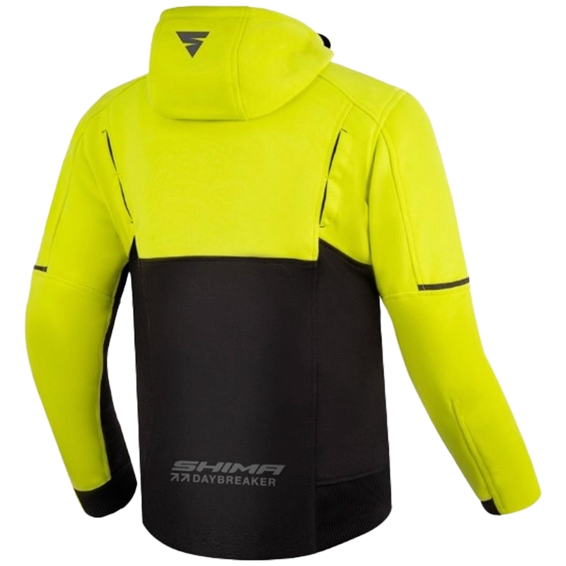 Felpa da moto Shima Daybreaker nera-giallo fluo