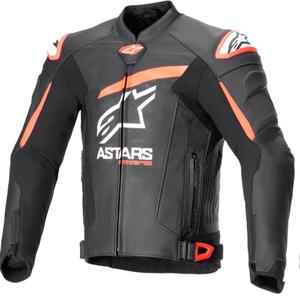 Alpinestars GP plus R 4 Airflow Giacca da moto in pelle nera-rosso-fluo-bianca