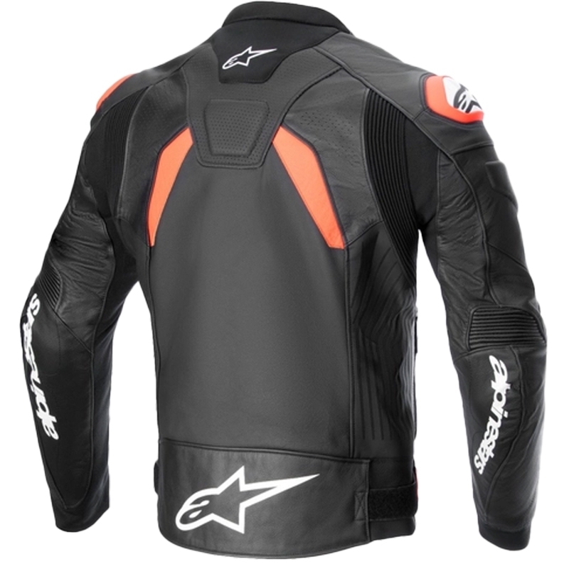 Alpinestars GP plus R 4 Airflow Giacca da moto in pelle nera-rosso-fluo-bianca