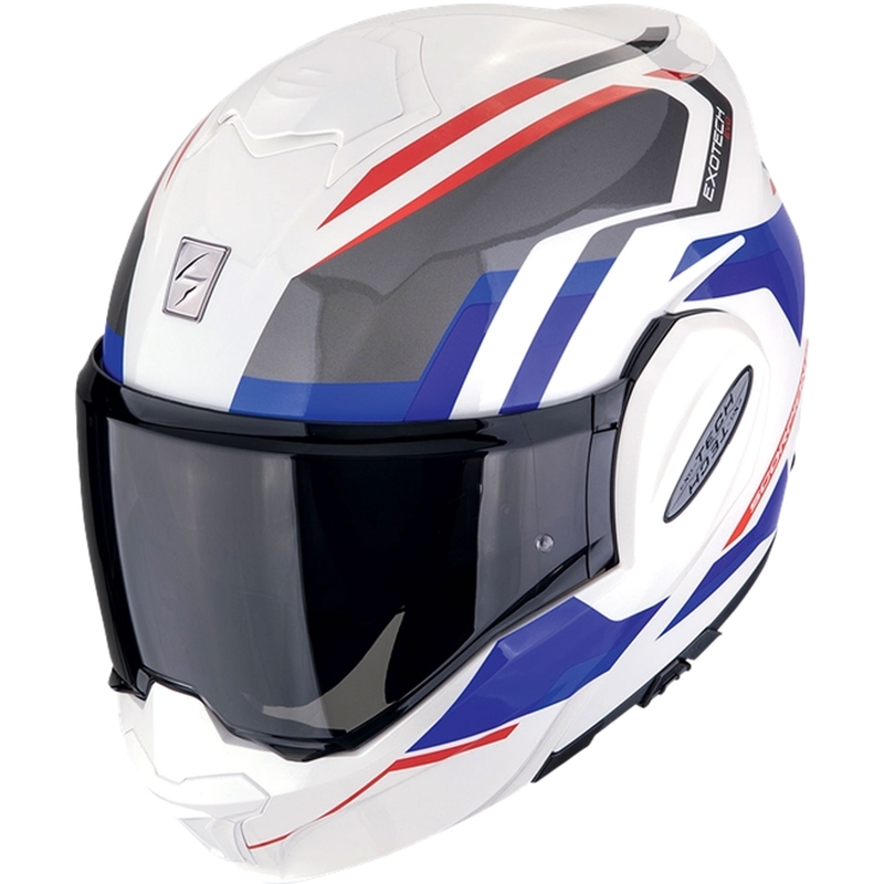 Casco moto pieghevole Scorpion EXO-TECH EVO FURIO bianco-rosso-blu