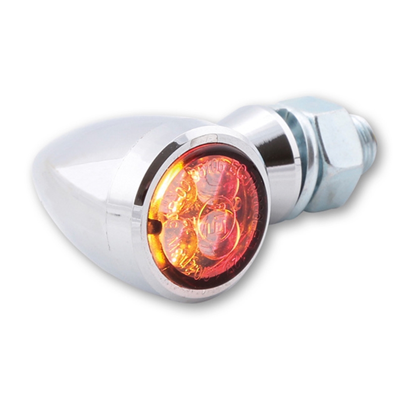 Indicatori di direzione per moto Highsider Smart Sixteen Bullet LED 3in1 cromati