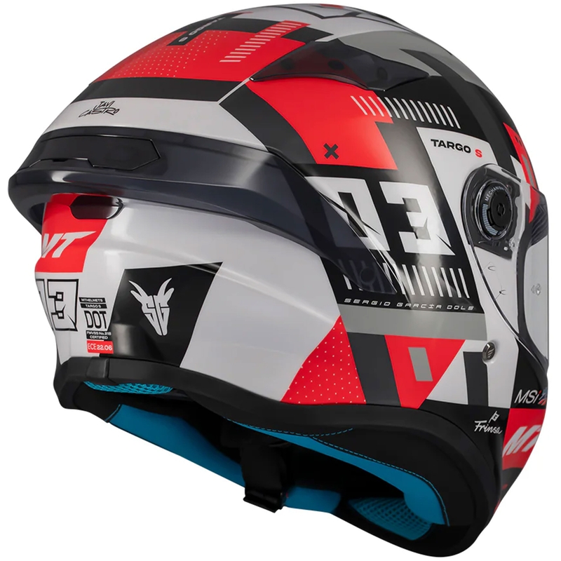 Casco integrale da moto MT Targo S SERGIO GARCIA nero-grigio-rosso