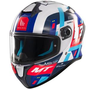 Casco integrale da moto MT Targo S SERGIO GARCIA blu-rosso-bianco