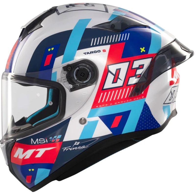 Casco moto integrale MT Targo S SERGIO GARCIA blu-rosso-bianco