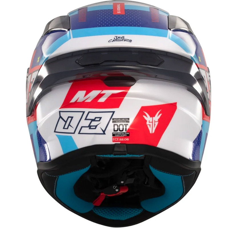 Casco moto integrale MT Targo S SERGIO GARCIA blu-rosso-bianco