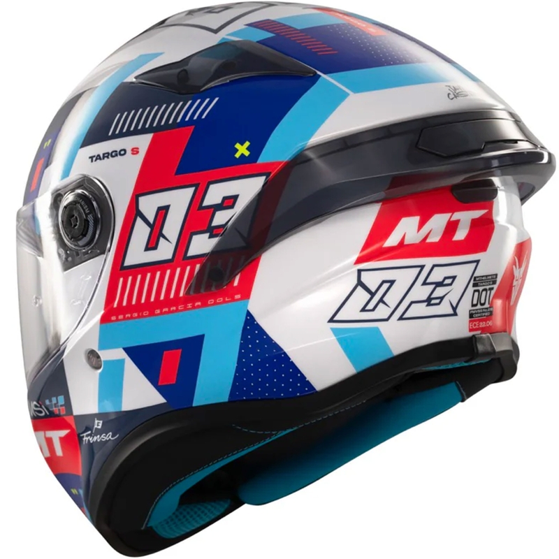 Casco moto integrale MT Targo S SERGIO GARCIA blu-rosso-bianco