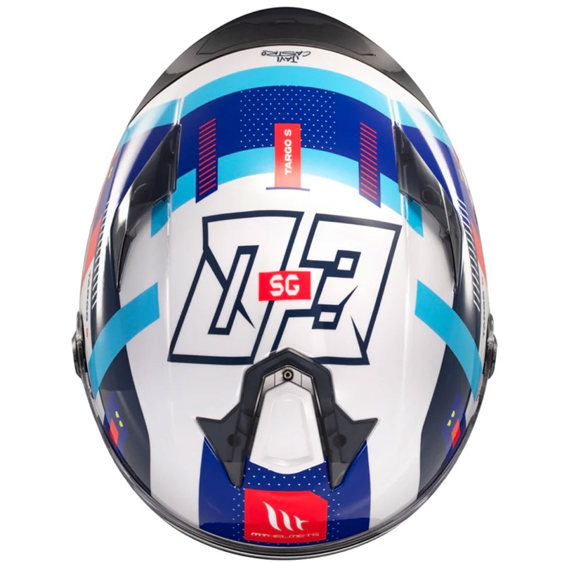 Casco moto integrale MT Targo S SERGIO GARCIA blu-rosso-bianco