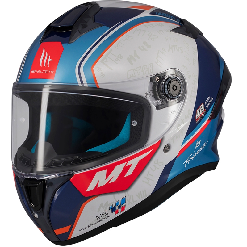 Casco integrale da moto MT Targo S Ortola blu-bianco