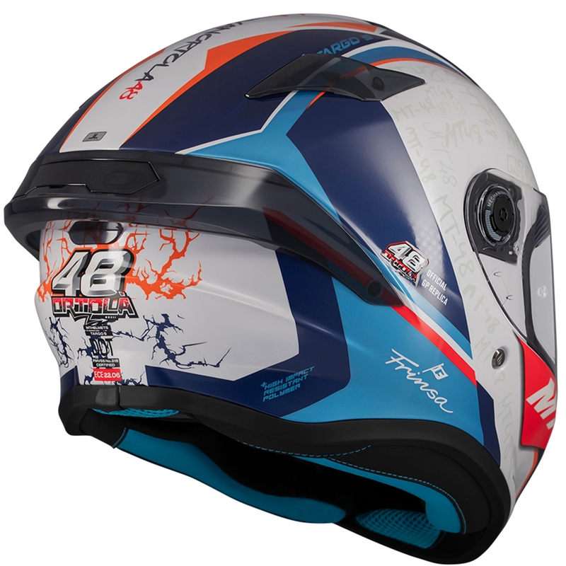 Casco integrale da moto MT Targo S Ortola blu-bianco