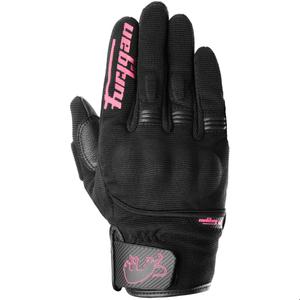 Guanti da moto da donna Furygan Jet Lady D3O® Evo nero-rosa