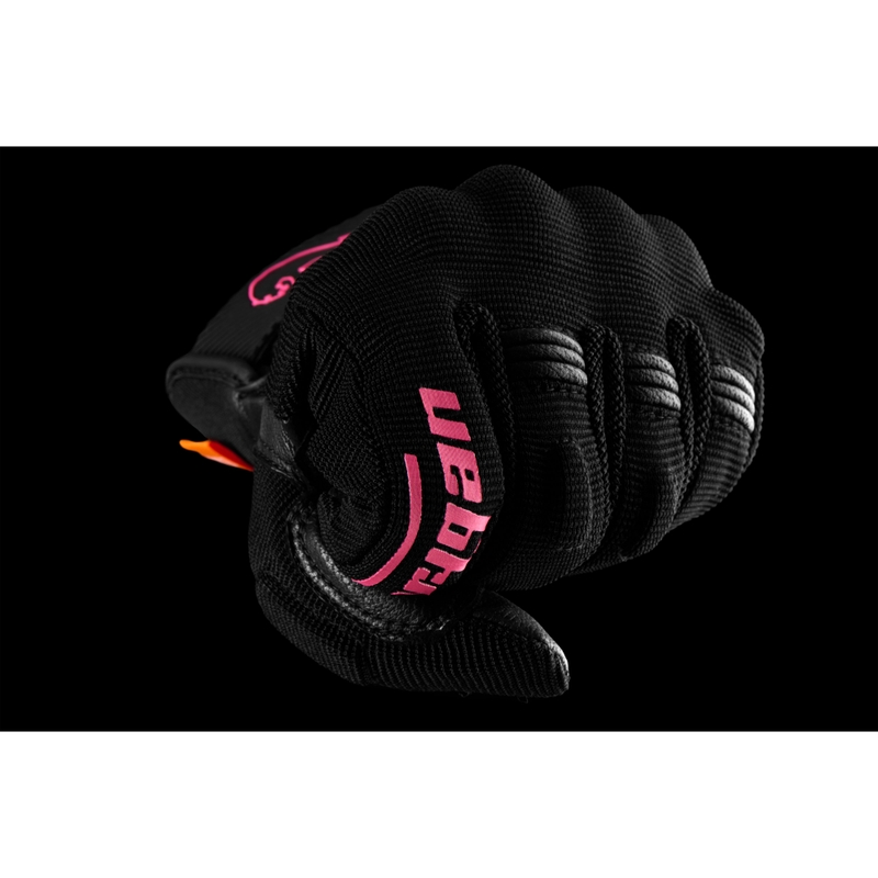 Guanti da moto da donna Furygan Jet Lady D3O® Evo nero-rosa