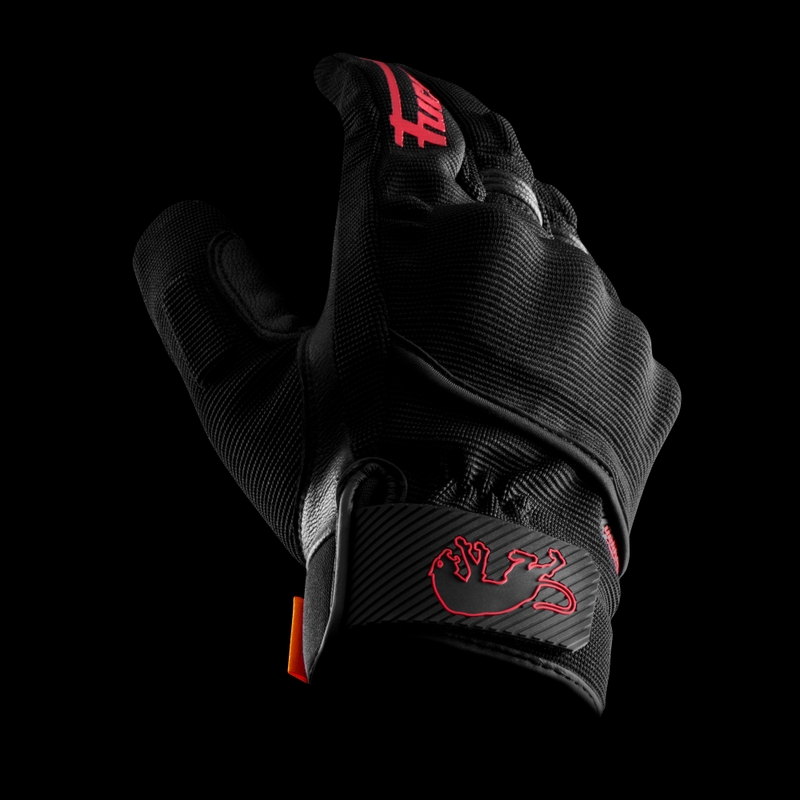 Guanti da moto Furygan Jet D3O Evo neri-rossi
