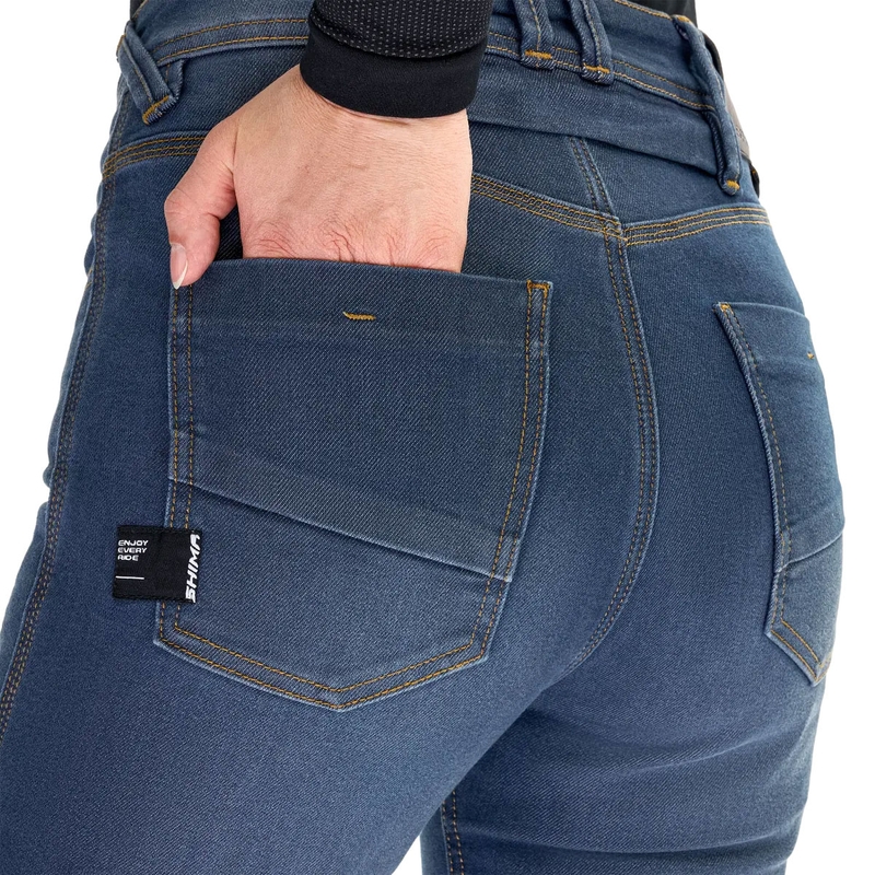 Jeans da moto da donna Shima Ridge blu