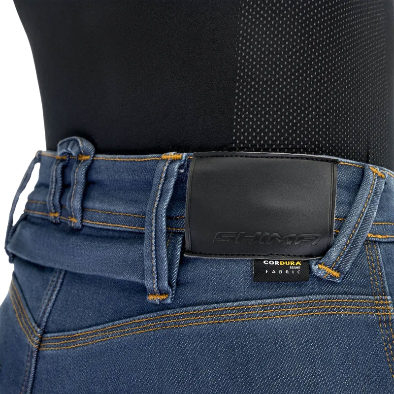 Jeans da motociclista estesi da donna Shima Ridge blu