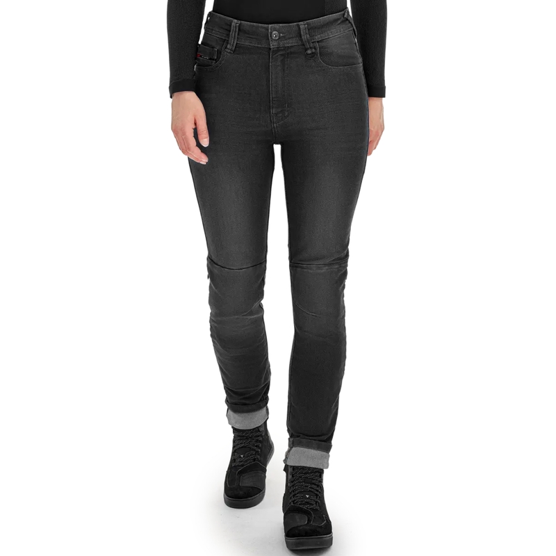 Jeans da motociclista estesi da donna Shima Ridge neri