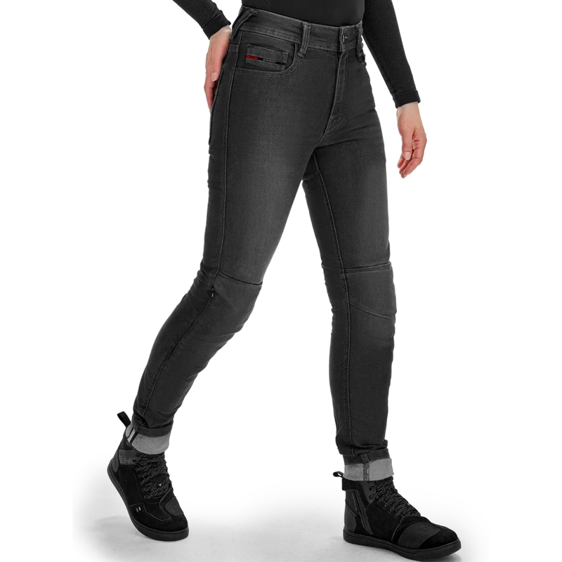Jeans da motociclista estesi da donna Shima Ridge neri
