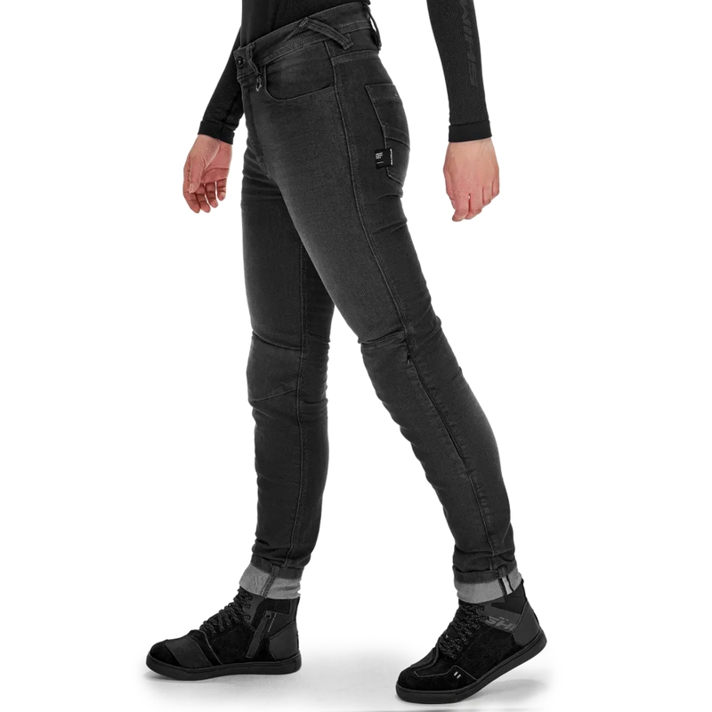 Jeans da motociclista estesi da donna Shima Ridge neri