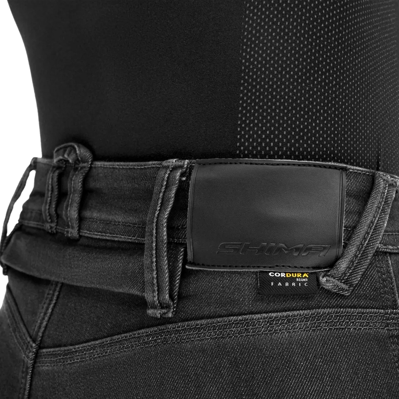 Jeans da motociclista estesi da donna Shima Ridge neri