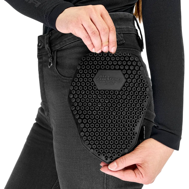 Jeans da motociclista estesi da donna Shima Ridge neri