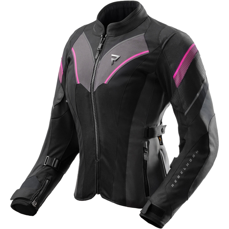 Giacca da moto Rebelhorn Hiflow V nero-grigio-rosa da donna