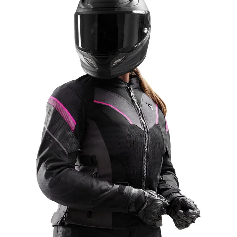 Giacca da moto Rebelhorn Hiflow V nero-grigio-rosa da donna