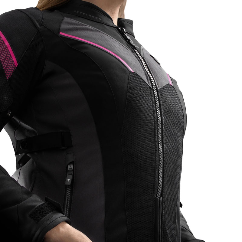 Giacca da moto Rebelhorn Hiflow V nero-grigio-rosa da donna