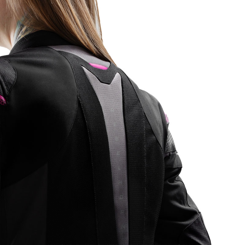 Giacca da moto Rebelhorn Hiflow V nero-grigio-rosa da donna