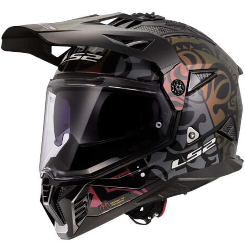 Casco da moto enduro LS2 MX702 Pioneer II Rangi nero