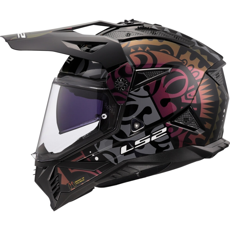 Casco da moto enduro LS2 MX702 Pioneer II Rangi nero