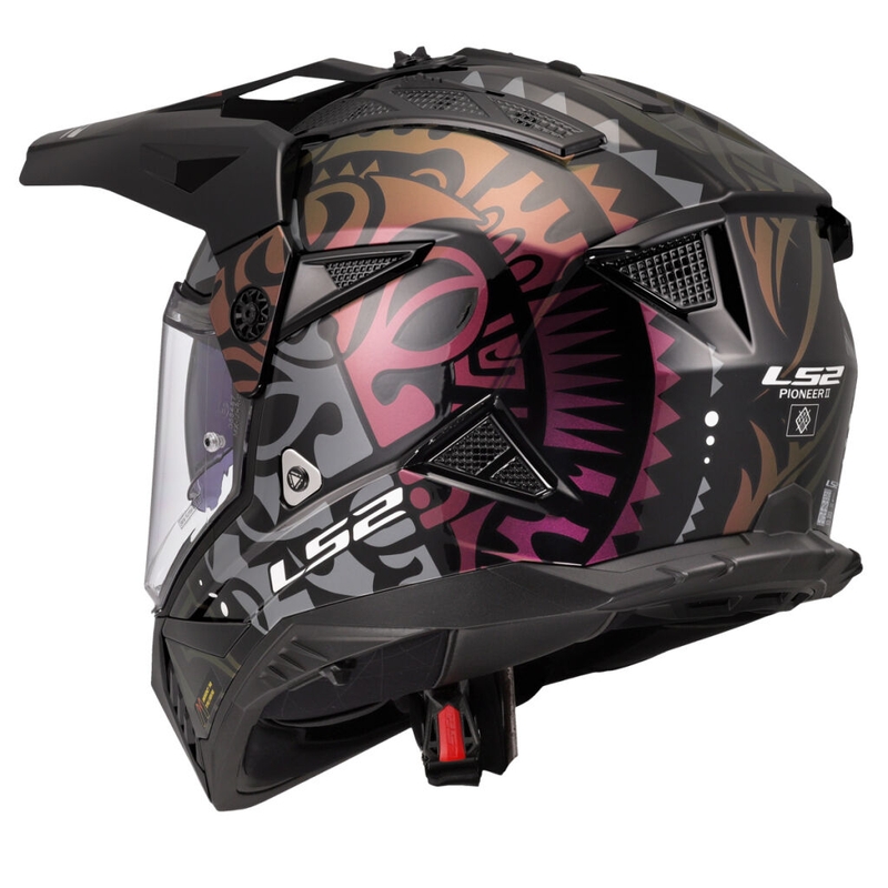 Casco da moto enduro LS2 MX702 Pioneer II Rangi nero