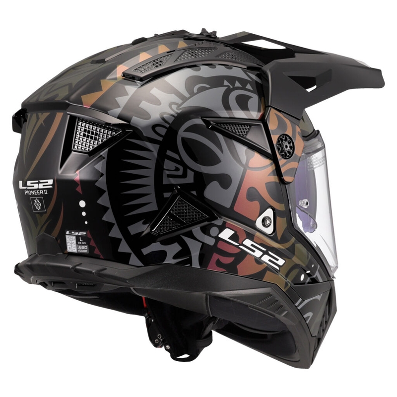 Casco da moto enduro LS2 MX702 Pioneer II Rangi nero