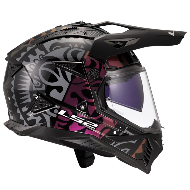 Casco da moto enduro LS2 MX702 Pioneer II Rangi nero