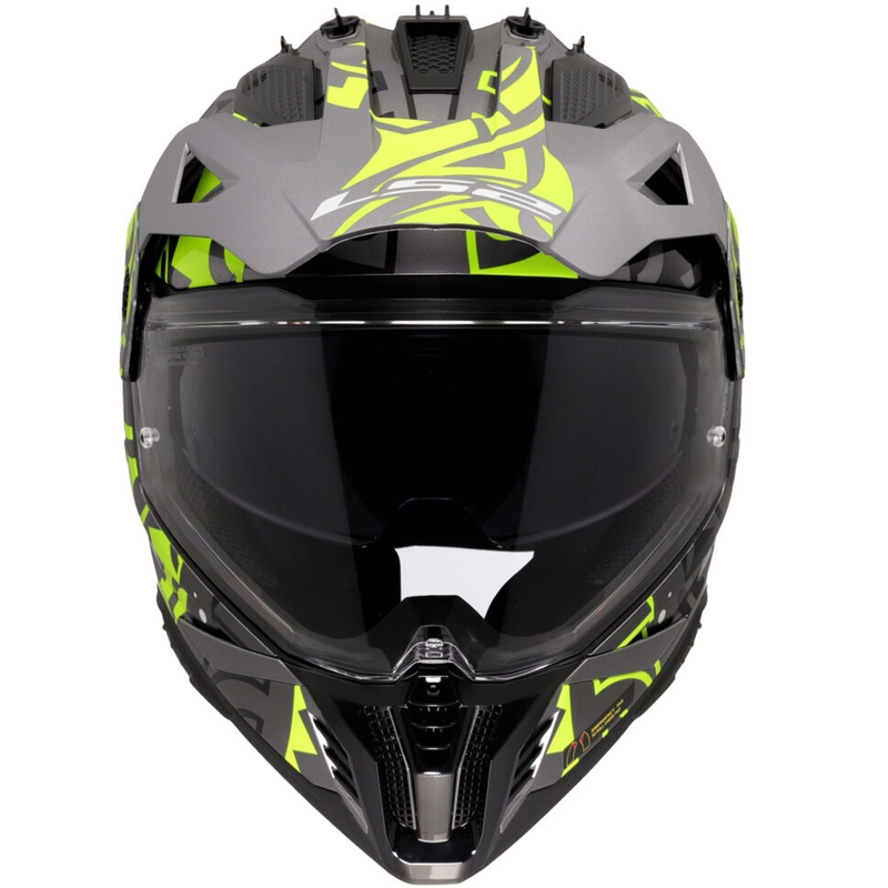 Casco da moto enduro LS2 MX702 Pioneer II Rangi giallo fluo
