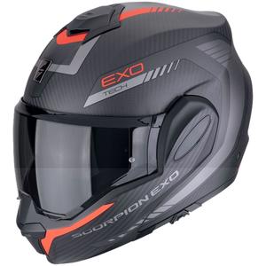 Casco moto pieghevole Scorpion EXO-TECH EVO CARBON COSY nero opaco-rosso