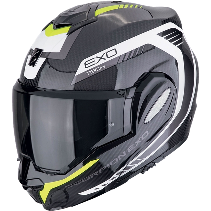 Casco moto pieghevole Scorpion EXO-TECH EVO CARBON COSY nero-giallo fluo