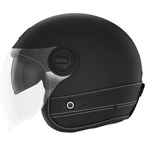 Casco moto aperto NOX PREMIUM Heritage in pelle nera