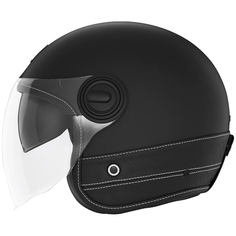 Casco moto aperto NOX PREMIUM Heritage in pelle nera
