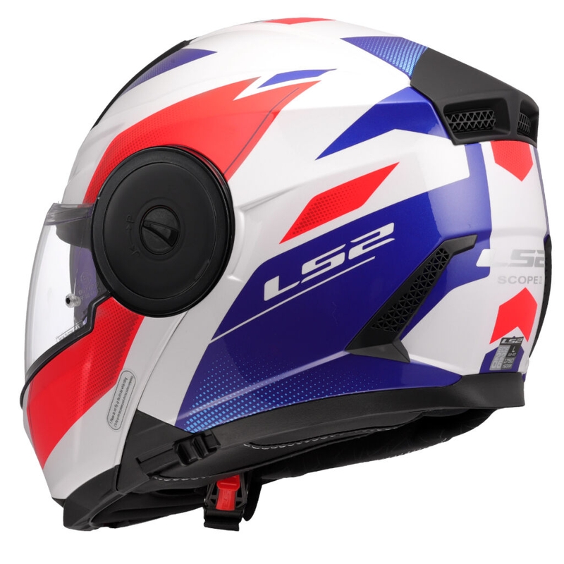 Casco moto modulare LS2 FF902 Scope II Duria bianco-blu-rosso