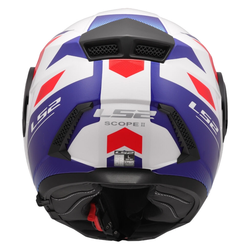 Casco moto modulare LS2 FF902 Scope II Duria bianco-blu-rosso