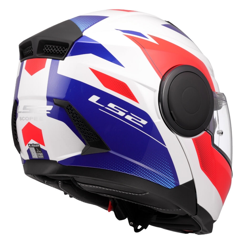Casco moto modulare LS2 FF902 Scope II Duria bianco-blu-rosso