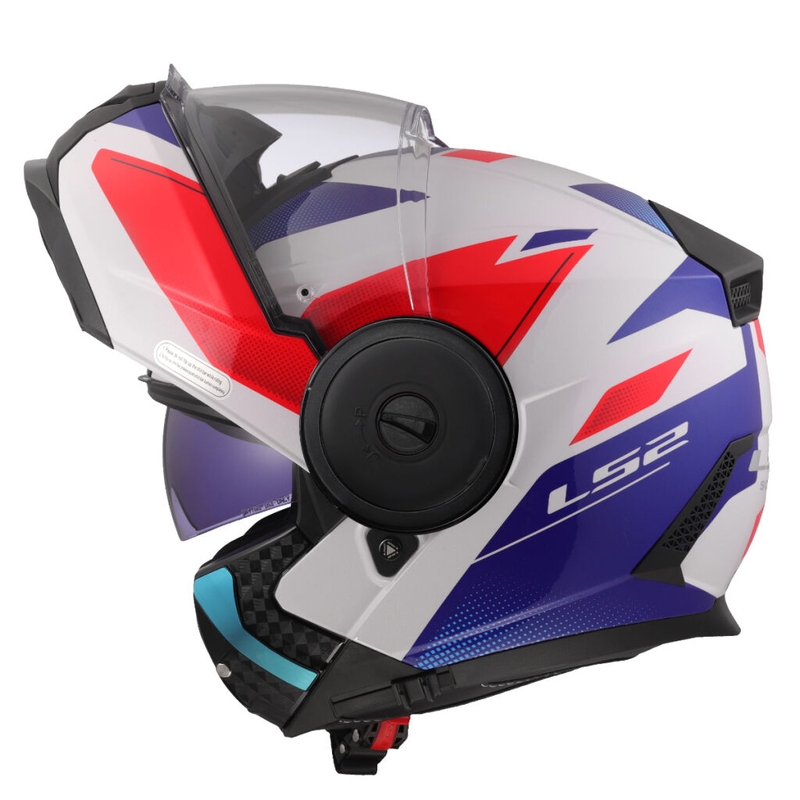 Casco moto modulare LS2 FF902 Scope II Duria bianco-blu-rosso