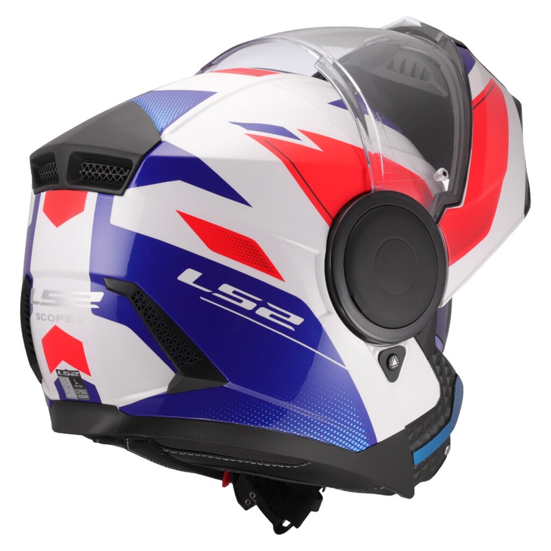 Casco moto modulare LS2 FF902 Scope II Duria bianco-blu-rosso