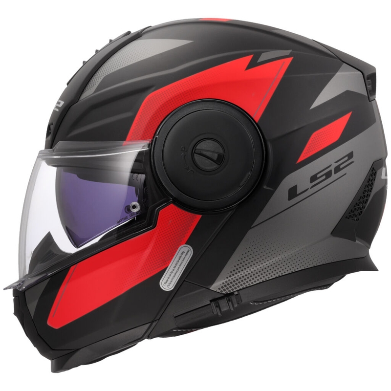 Casco moto modulare LS2 FF902 Scope II Duria nero-rosso