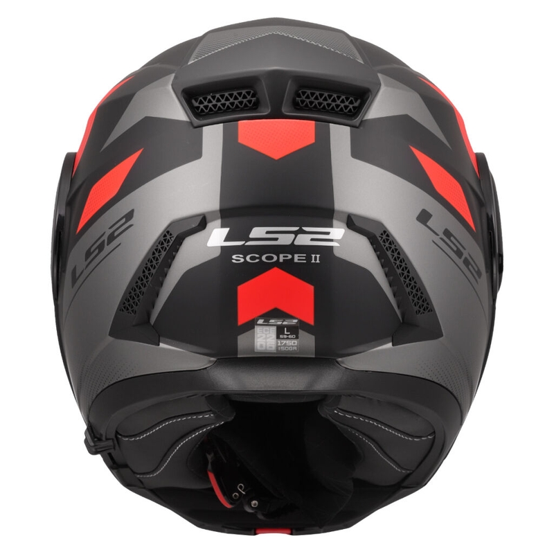 Casco moto modulare LS2 FF902 Scope II Duria nero-rosso